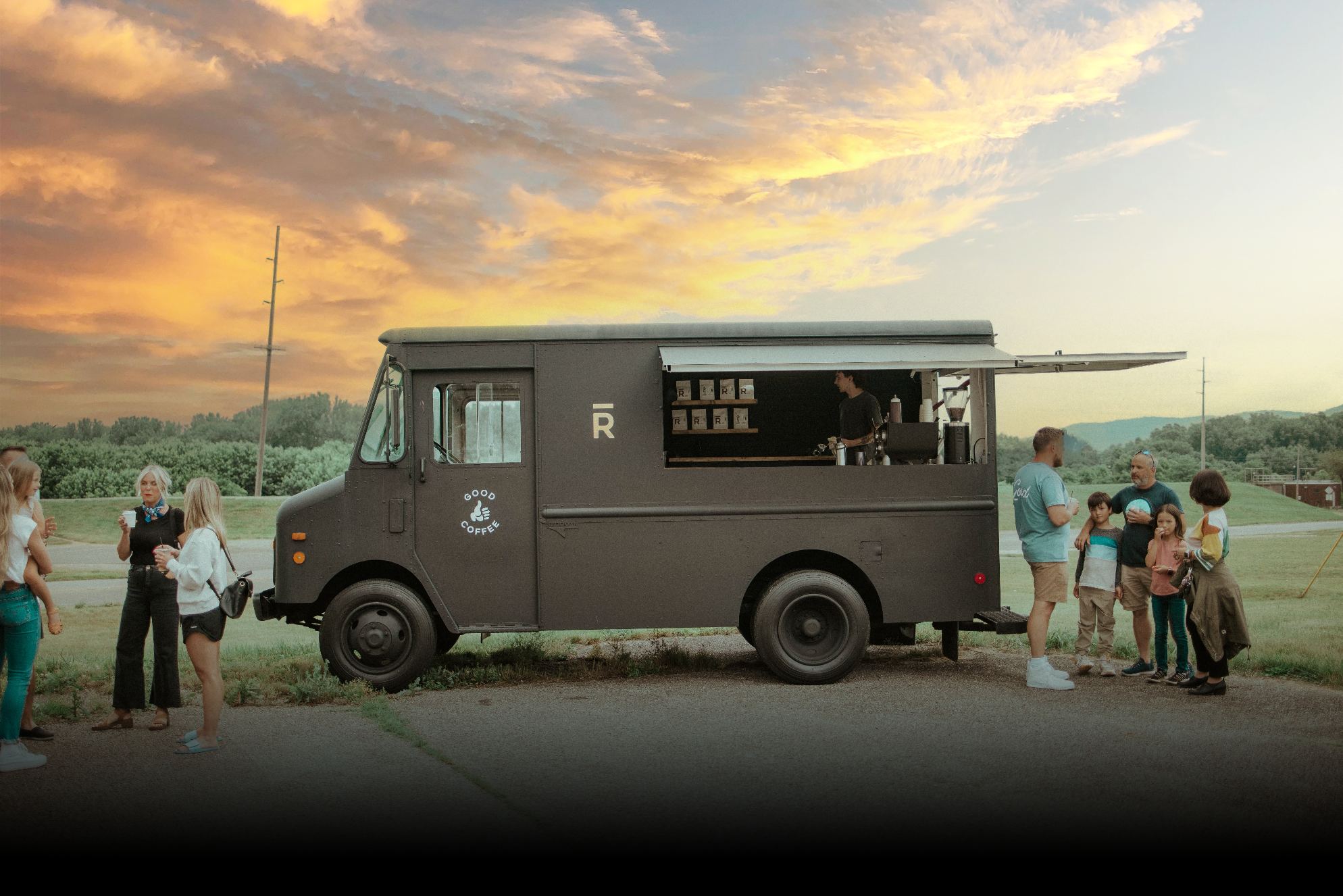The RŌST Coffee truck at sunset